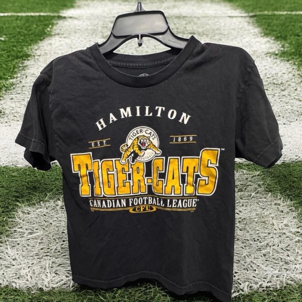Canadian football league rare Black Hamilton tiger cats Short Sleeve Tee size m